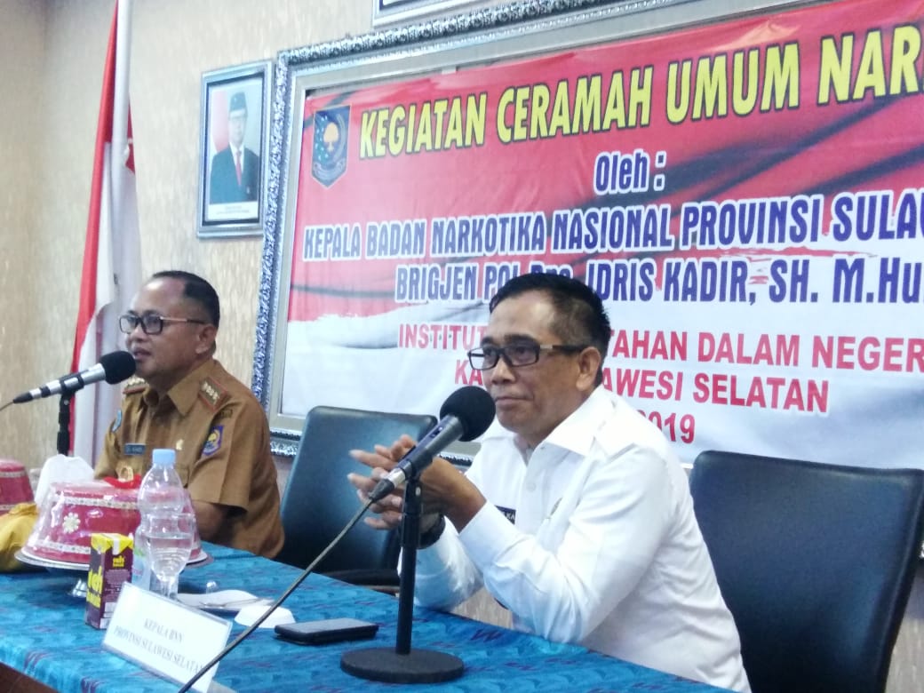 Kepala BNNP Sulsel Sosialisasi Penyalah Guna Narkoba Di Lingkungan Kampus IPDN