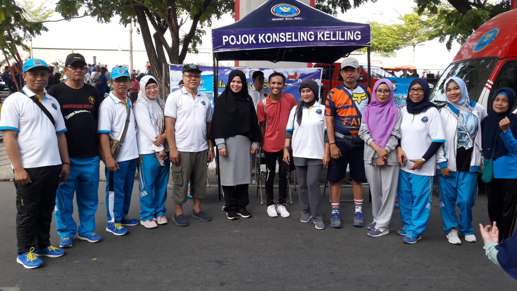 PERINGATI WORLD AIDS DAY, BNNP SULSEL GELAR SOSIALISASI MOBILE, SENAM PAGI BERSAMA DAN PIRKEL