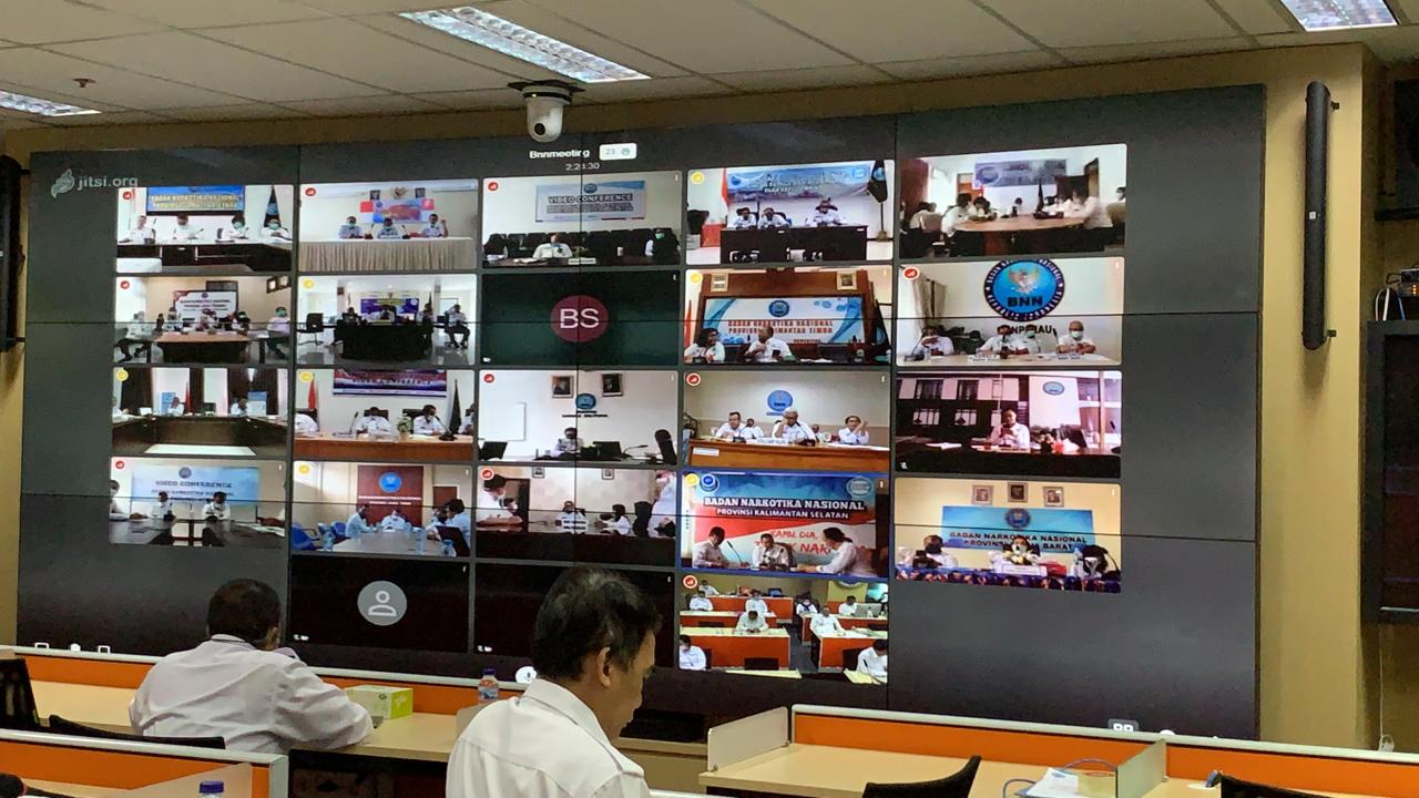 Vidcon dengan kepala BNN RI : monitoring satgas Covid-19 Vidcon dengan kepala BNN RI : monitoring satgas Covid-19