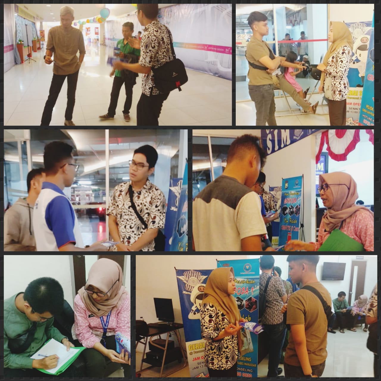 Pojok Informasi Rehabilitasi Keliling pada Gerai SIM Polrestabes Makassar di Trans Studio Mall(TSM) Makassar.