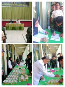 Tes Urine Personil Rindam XIV / Hasanuddin, Batalyon Kavaleri- 10. Mendagiri, Batalyon Raider 700, Batalyon Zipur, Arhanud 4 / AAY pada tanggal 26 Agustus 2019.