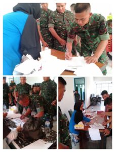 Tes Urine Personil Rindam XIV / Hasanuddin, Batalyon Kavaleri- 10. Mendagiri, Batalyon Raider 700, Batalyon Zipur, Arhanud 4 / AAY pada tanggal 26 Agustus 2019.