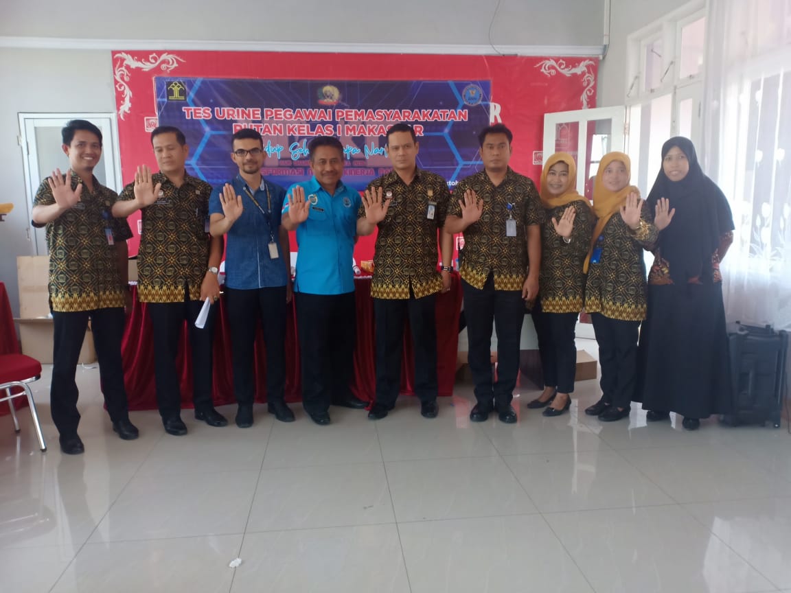 Pelaksanaan Tes Urine ASN di Lingkungan Kerja Pemasyarakatan dan Rutan Kelas I Makassar