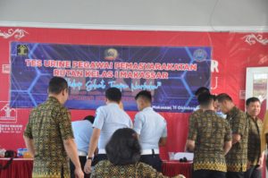 Pelaksanaan Tes Urine ASN di Lingkungan Kerja Pemasyarakatan dan Rutan Kelas I Makassar
