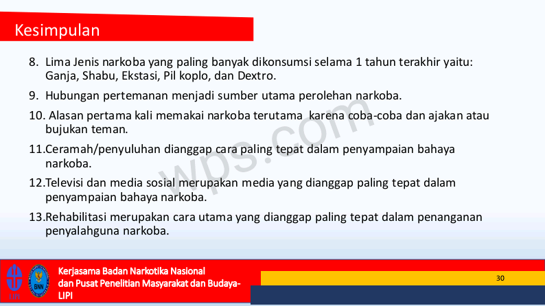 HASIL PENELITIAN PENYALAHGUNA NARKOTIKA TAHUN 2019