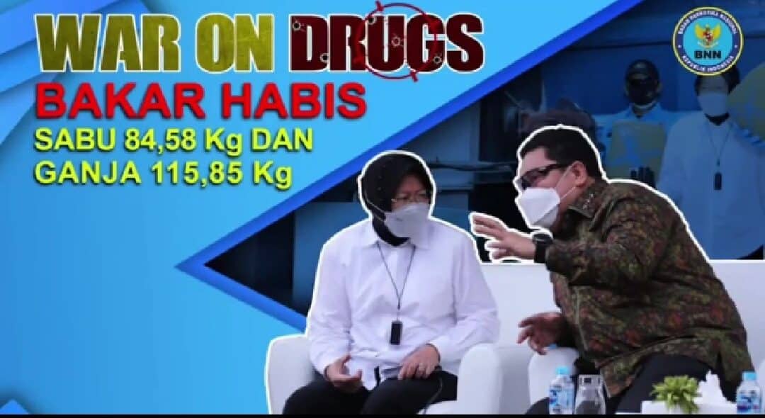 KONSISTEN, BNN BAKAR HABIS NARKOBA