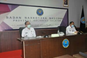 Kepala BNN Prov.Sulsel Mengikuti Kegiatan Rapat Pimpinan BNN RI Secara Virtual.