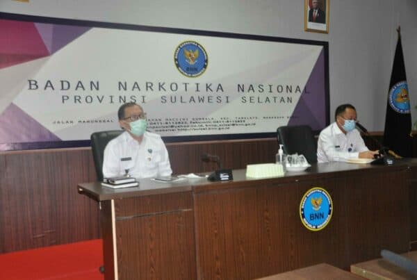 Kepala BNN Prov.Sulsel Mengikuti Kegiatan Rapat Pimpinan BNN RI Secara Virtual.