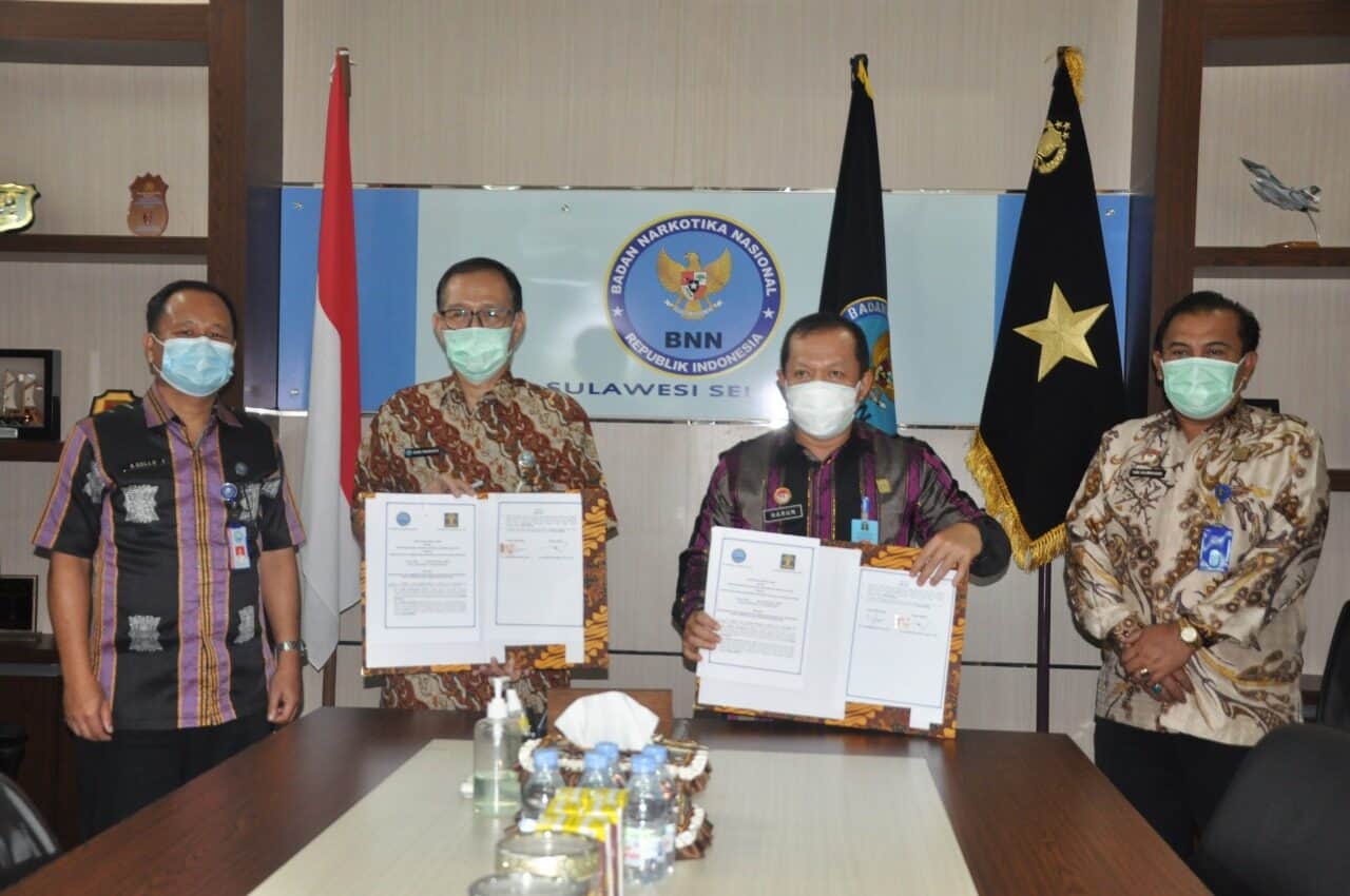 BNNP Sulsel Melaksanakan Penandatanganan Kerjasama Dengan Kemenkumham Sulsel.