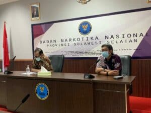 BNNP Sulsel Mengikuti Kegiatan Pelantikan Pengurus BERSAMA DPD Sulawesi Selatan secara Virtual