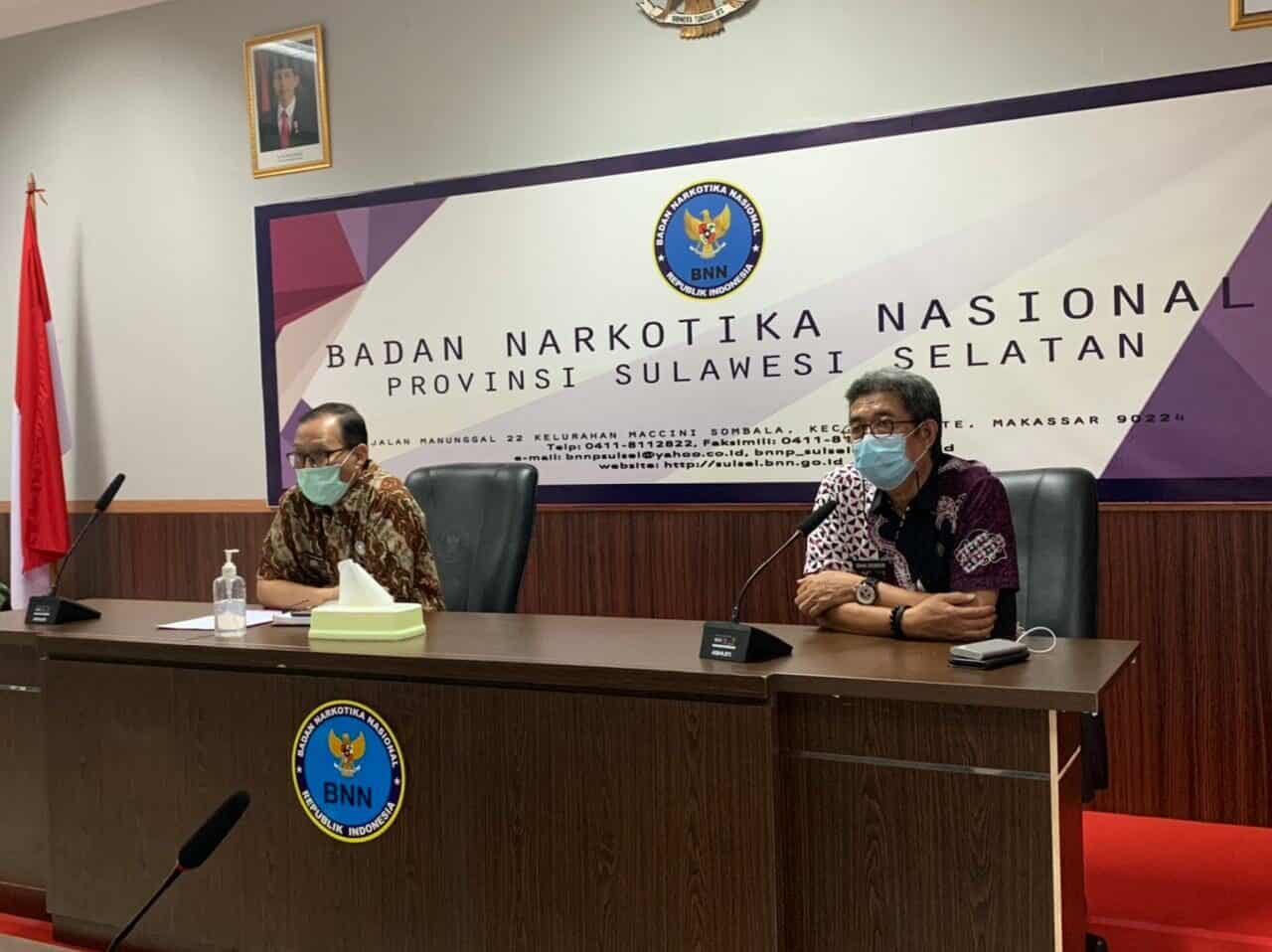 BNNP Sulsel Mengikuti Kegiatan Pelantikan Pengurus BERSAMA DPD Sulawesi Selatan secara Virtual