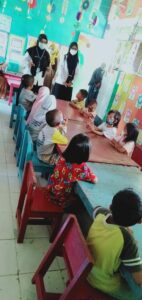 Penyuluhan P4GN dan Kampanye War on Drugs pada Kegiatan Pemantauan Kesehatan Anak Pra Sekolah di TK Pelangi Caranggi