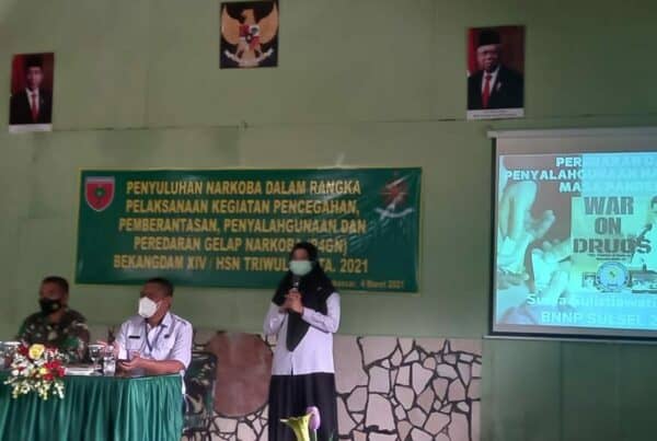 Tim P2M BNNP Sulsel Melaksanakan Penyuluhan Narkoba dirangkaikan dengan Tes Urine di Lingkungan Bekangdam XIV/HSN.