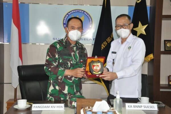 Panglima Kodam XIV Hasanuddin Kunjungi Kantor BNN Prov.Sulsel.