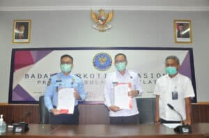 Tiga Pimpinan Rutan Klas IIB di Sulsel Melaksanakan Penandatanganan Kerjasama Dengan BNN Prov.Sulsel.