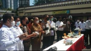 Pemusnahan Narkoba di Polrestabes Makassar.
