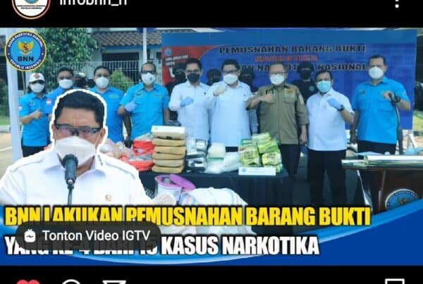 BNN RI MUSNAHKAN 1,15 TON BARANG BUKTI BERBAGAI JENIS NARKOBA