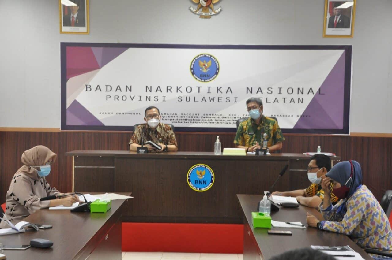 Rapat Inpres 02 nomor 2020 dipimpin Kepala BNNP Sulsel dan Koordinator P2M.