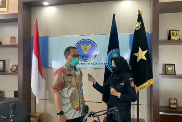 Jajaran Bea Cukai Sulbagsel Melaksanakan Pengambilan Video Kepala BNNP Sulsel Dalam Rangka HANI 2021