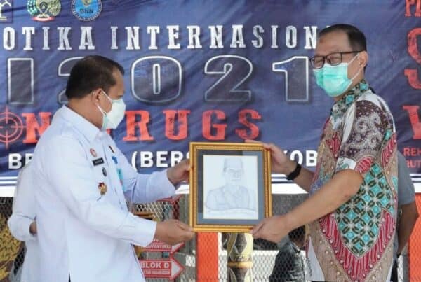 Kepala BNNP Sulsel Menghadiri Undangan Kakanwilkumham Sulsel Memperingati Hari Anti Narkotika Internasional (HANI) 2021 di Rutan Klas I A Makassar.