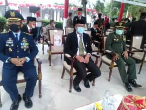 BNNP Sulawesi Selatan Menghadiri Upacara Prosesi Penurunan Bendera Merah Putih pada HUT ke 76 Proklamasi Kemerdekaan Republik Indonesia