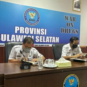 BNNP Sulawesi Selatan Mengikuti Virtual Meeting Pejabat Pengelola Informasi Dokumentasi (PPID) Pembantu BNN