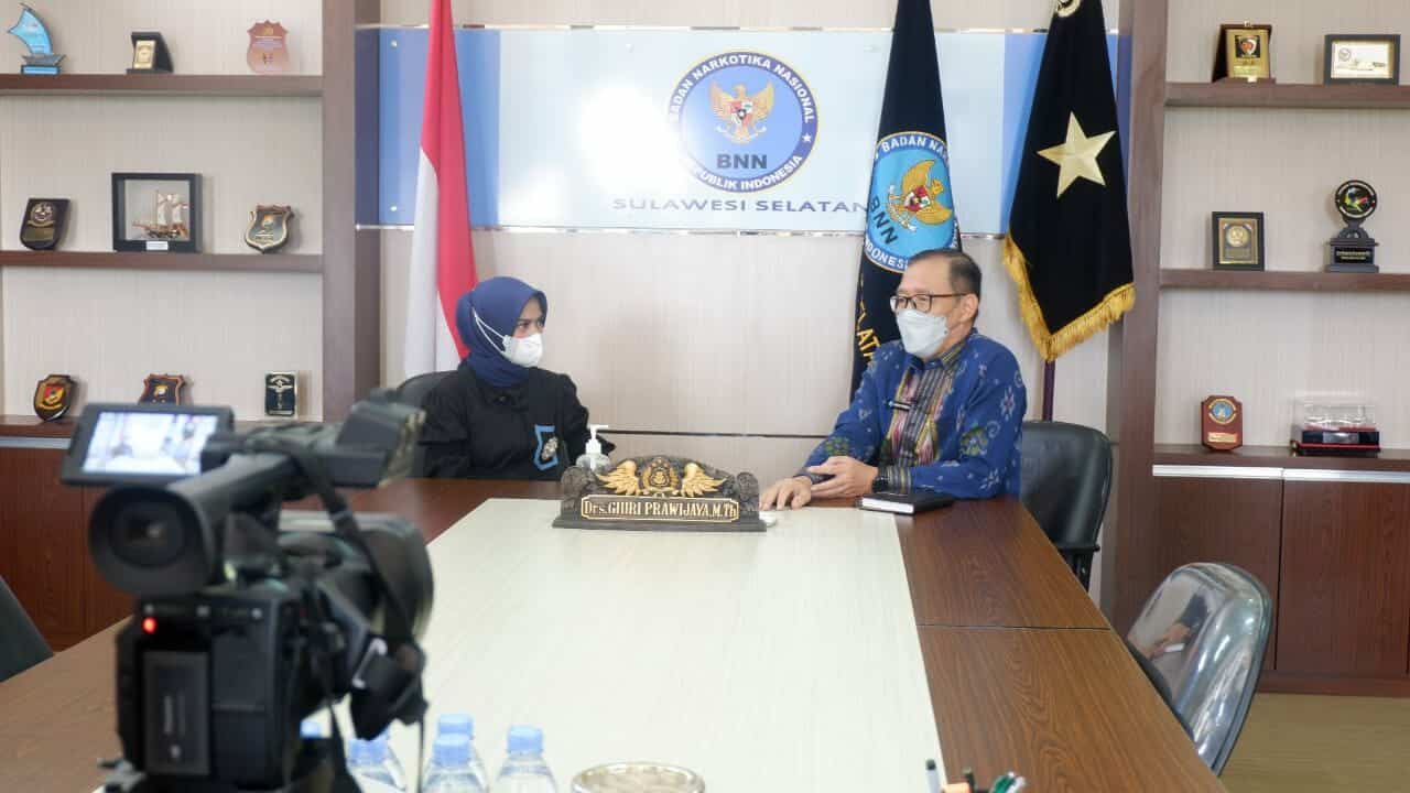 Kepala BNNP Sulawesi Selatan Melaksanakan Talk Show P4GN bersama Media Elektronik I NEWS TV Kepala BNNP Sulawesi Selatan Melaksanakan Talk Show P4GN bersama Media Elektronik I NEWS TV