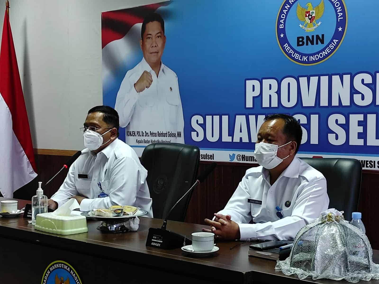 BNNP Sulawesi Selatan menerima kedatangan tim Pembangunan Zona Integritas BNNP Sulawesi Barat