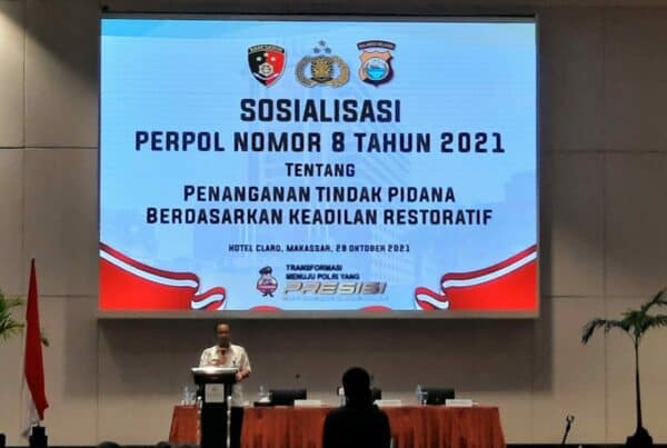 SOSIALISASI PERPOL NO 8 TAHUN 2021 TENTANG PENANGANAN TINDAK PIDANA BERDASARKAN KEADILAN RESTORATIF TERHADAP SATWIL TA.2021
