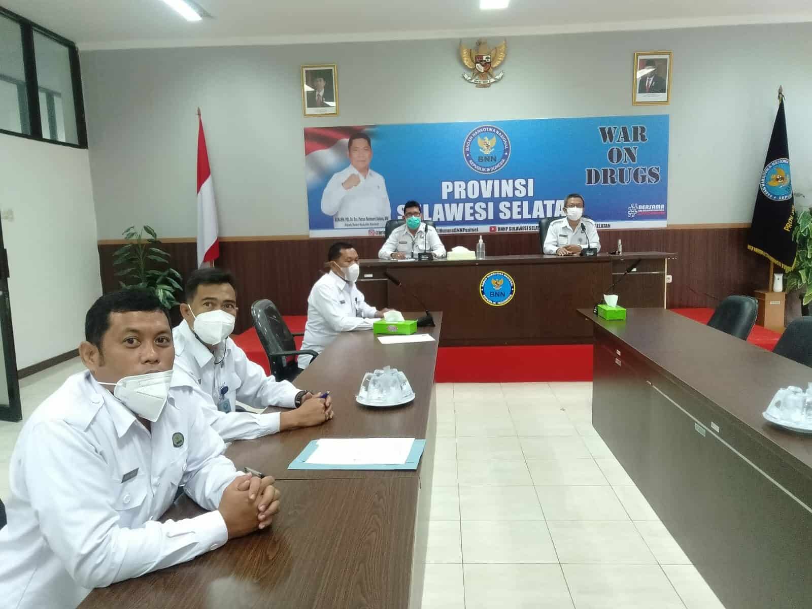BNN Provinsi Sulawesi Selatan mengikuti kegiatan Rapat Pimpinan (Rapim) BNN RI secara virtual