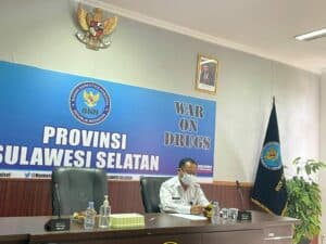 Kabid Pemberantasan BNNP Sulsel Kombes Pol. Dr. Agustinus Sollu, SH., SS., M. Si selaku Plh. Kepala BNNP Sulawesi Selatan membuka secara langsung kegiatan Evaluasi On Going BNNP Sulsel beserta jajaran