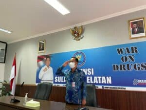 Jajaran BNNP Sulawesi Selatan Memperingati Upacara Hari Pahlawan Nasional Tahun 2021 Secara Virtual
