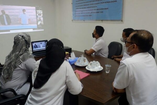 BNNP SulSel Mengikuti Kegiatan Penandatanganan Nota Kesepahaman Antara BNN Dengan PT. Pelabuhan Indonesia (Persero) Secara Virtual