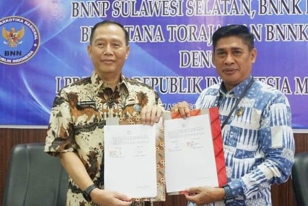 Dalam Rangka PRA HANI 2022, BNNP Sulawesi Selatan Melaksanakan Penandatanganan Perjanjian Kerjasama (PKS) Dengan LPP RRI Makassar