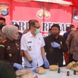 Sinergitas BNNP Sulawesi Selatan Bersama Polda Sulawesi Selatan Dalam Pemusnahan Barang Bukti Narkotika Direktorat Reserse Narkoba Polda Sulsel Periode Januari-Juni Tahun 2022