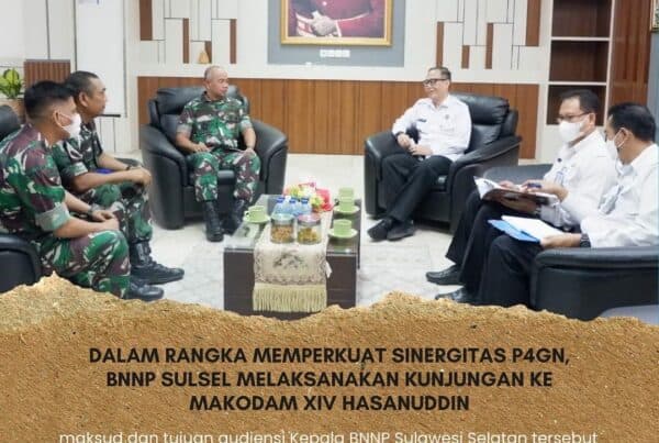 DALAM RANGKA MEMPERKUAT SINERGITAS P4GN, BNNP SULSEL MELAKSANAKAN KUNJUNGAN KE MAKODAM XIV HASANUDDIN DALAM RANGKA MEMPERKUAT SINERGITAS P4GN, BNNP SULSEL MELAKSANAKAN KUNJUNGAN KE MAKODAM XIV HASANUDDIN