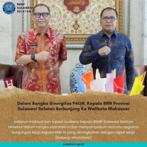 Dalam Rangka Sinergitas P4GN, Kepala BNN Provinsi Sulawesi Selatan Berkunjung Ke Walikota Makassar Dalam Rangka Sinergitas P4GN, Kepala BNN Provinsi Sulawesi Selatan Berkunjung Ke Walikota Makassar