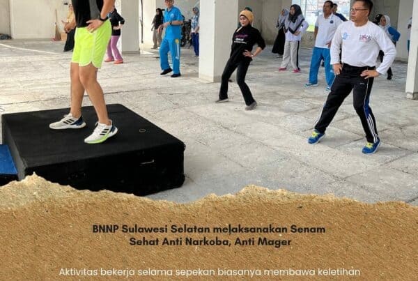 BNNP Sulawesi Selatan melaksanakan Senam Sehat Anti Narkoba, Anti Mager