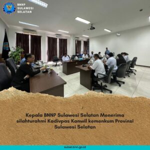 Kepala BNNP Sulawesi Selatan Menerima silahturahmi Kadivpas Kanwil kemenkum Provinsi Sulawesi Selatan