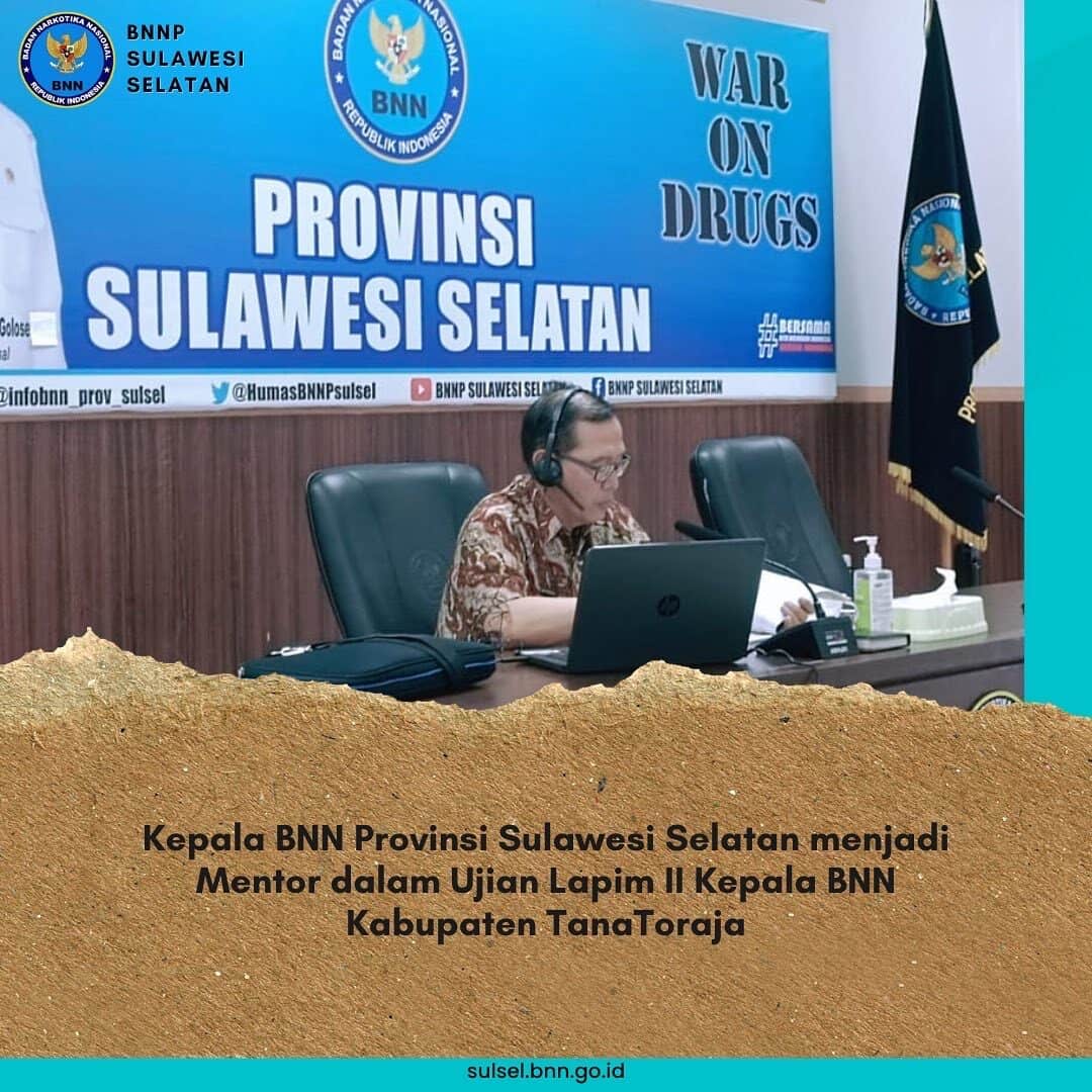 Kepala BNN Provinsi Sulawesi Selatan menjadi Mentor dalam Ujian Lapim II Kepala BNN Kabupaten TanaToraja