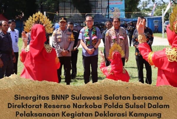 Sinergitas BNNP Sulawesi Selatan bersama Direktorat Reserse Narkoba Polda Sulsel Dalam Pelaksanaan Kegiatan Deklarasi Kampung Tangguh Bersinar dan Forum Group Discussion (FGD) Di Kabupaten Luwu Utara