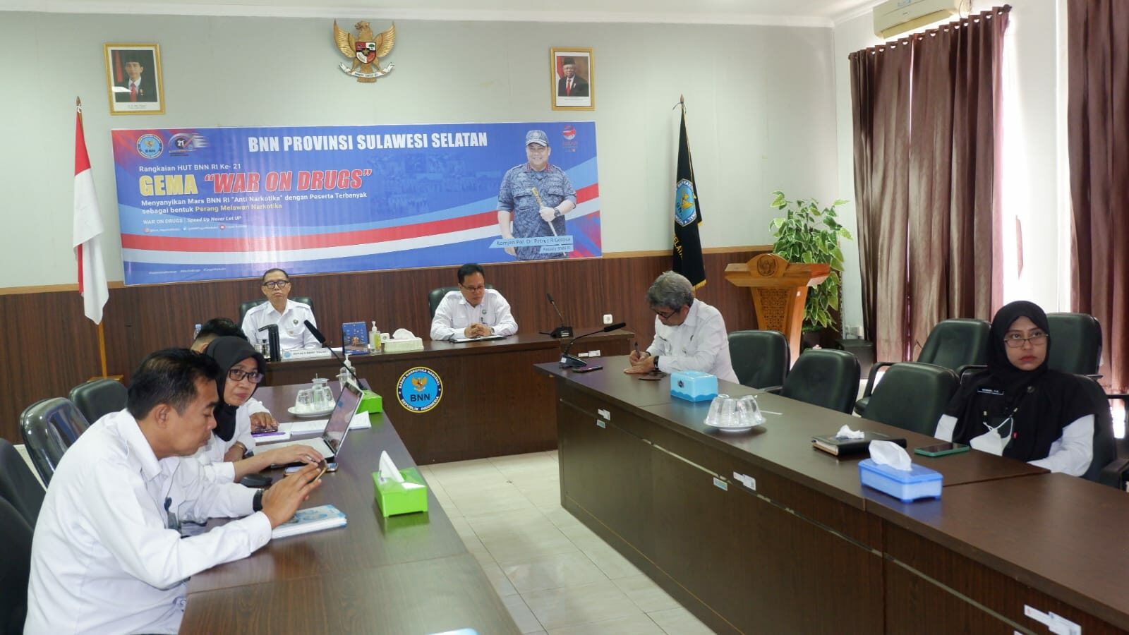 BNNP Sulawesi Selatan Mengikuti Kegiatan Taklimat Awal Audit Perencanaan (Tahap I) T.A 2023 Secara Virtual dilingkungan BNNP