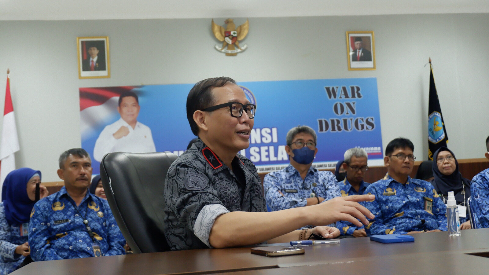 BNNP SULSEL Menghadiri Kegiatan Gladi Bersih Kegiatan War On Drugs Secara Virtual