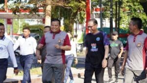 Kepala BNN Prov. SULSEL Mengikuti Kegiatan Olahraga Bersama TNI-POLRI Dalam Rangka Menyambut HUT Bhayangkara Ke 77 Tahun