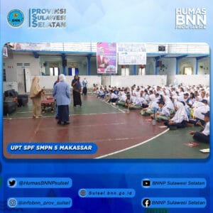 Sosialisasi Bahaya Penyalahgunaan Narkoba pada Masa Pengenalan Lingkungan Sekolah di beberapa Sekolah Menengah Pertama di Kota Makassar Sosialisasi Bahaya Penyalahgunaan Narkoba pada Masa Pengenalan Lingkungan Sekolah di beberapa Sekolah Menengah Pertama di Kota Makassar