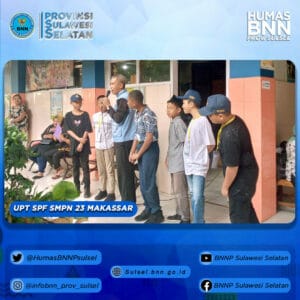Sosialisasi Bahaya Penyalahgunaan Narkoba pada Masa Pengenalan Lingkungan Sekolah di beberapa Sekolah Menengah Pertama di Kota Makassar Sosialisasi Bahaya Penyalahgunaan Narkoba pada Masa Pengenalan Lingkungan Sekolah di beberapa Sekolah Menengah Pertama di Kota Makassar