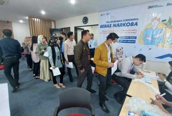 BNN Prov. Sulsel Melaksanakan Deteksi Dini Narkoba Melalui Tes Urine Karyawan Bank BTN Kantor Wilayah V