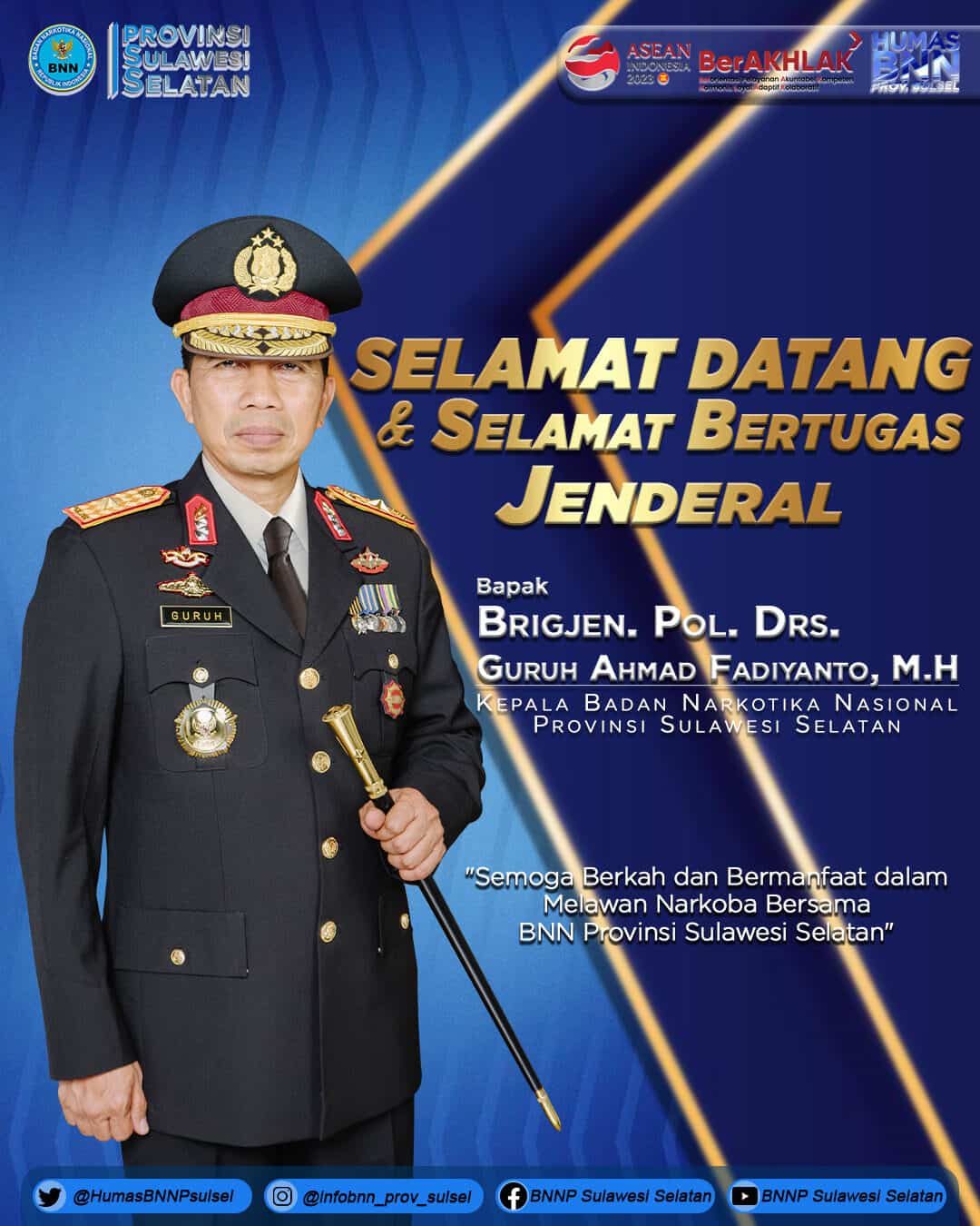 Selamat Datang dan Selamat Bertugas Jenderal Brigjen. Pol. Drs. Guruh Ahmad Fadiyanto, M.H dan Ny. Farida Guruh Selamat Datang dan Selamat Bertugas Jenderal Brigjen. Pol. Drs. Guruh Ahmad Fadiyanto, M.H dan Ny. Farida Guruh