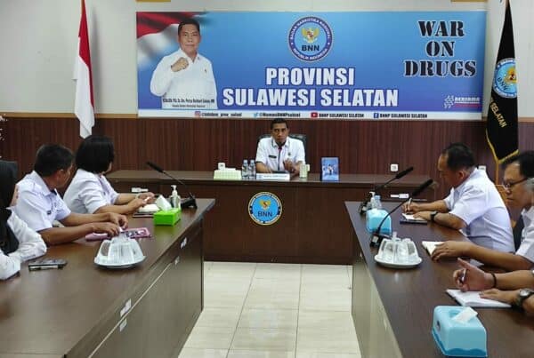 Kepala BNN Prov.Sulsel Pimpin Rapat terkait Arahan Kepada BNN Kab/Kota Wilayah Sulawesi Selatan dan PJU BNN Prov. Sulsel