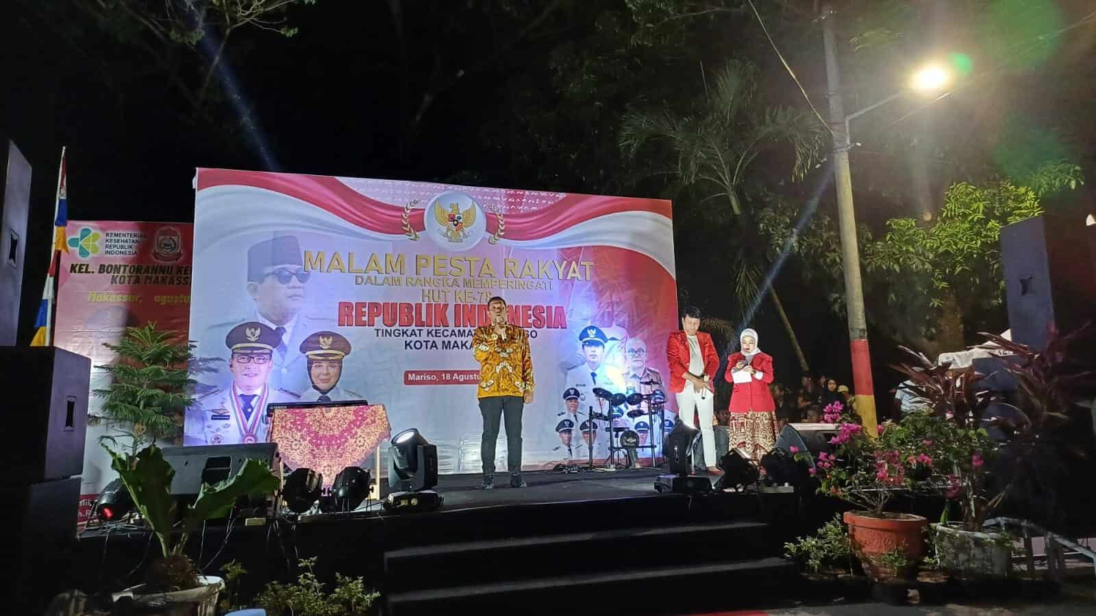 BNN Provinsi Sulawesi Selatan Menghadiri Pesta Rakyat Dalam Rangka Memperingati HUT RI yang ke 78 Sekaligus Pencanangan Kelurahan Bontorannu sebagai salah satu Kelurahan bersinar di Kota Makassar